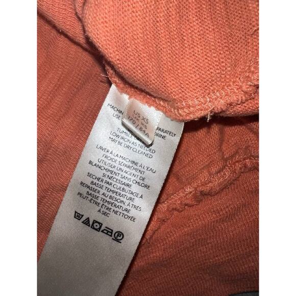 Free People 5 star tee Y2K patches preppy crew sweater brick Orange XS A004908 - Picture 7 of 11